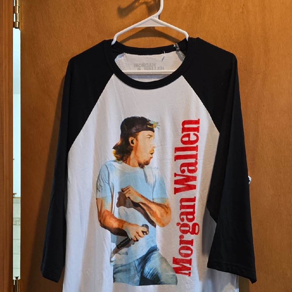 Morgan Wallen Raglan Tee in Black & White